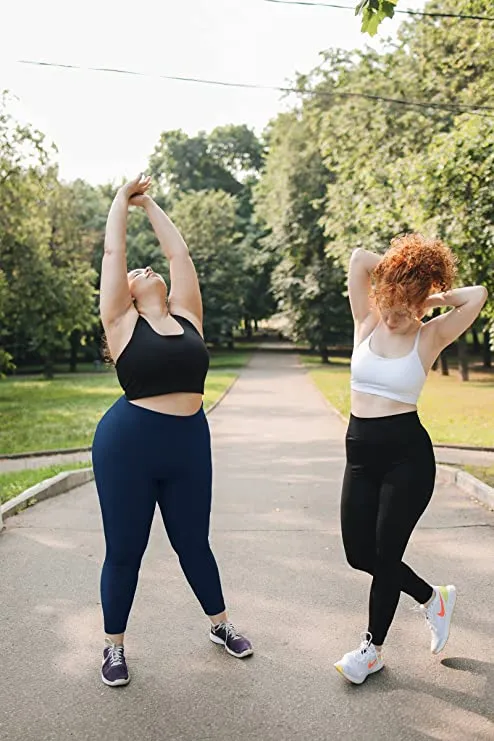 1 Pack Navy Blue Plus Size Leggings with Pockets for Women