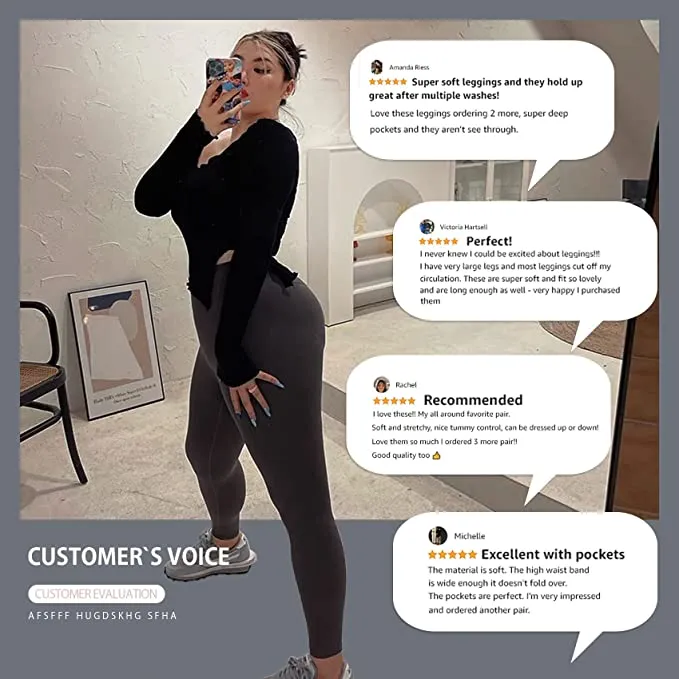 1 Pack Navy Blue Plus Size Leggings with Pockets for Women