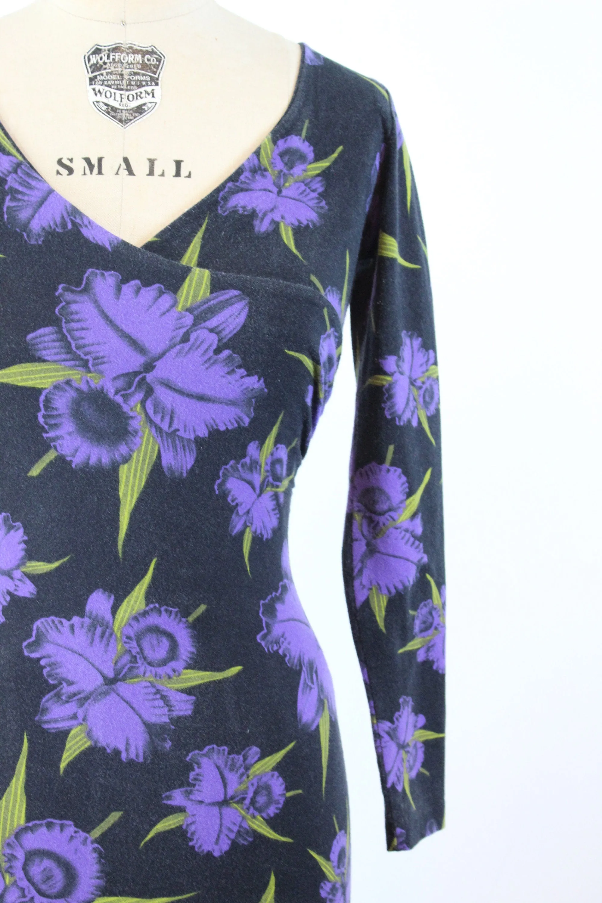 1980s PUNK Betsey Johnson ORCHID PRINT dress xs | new spring summer