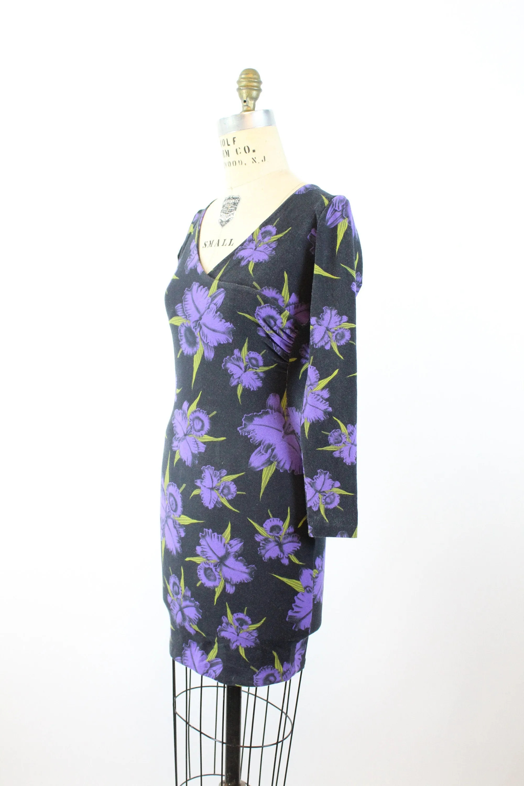 1980s PUNK Betsey Johnson ORCHID PRINT dress xs | new spring summer