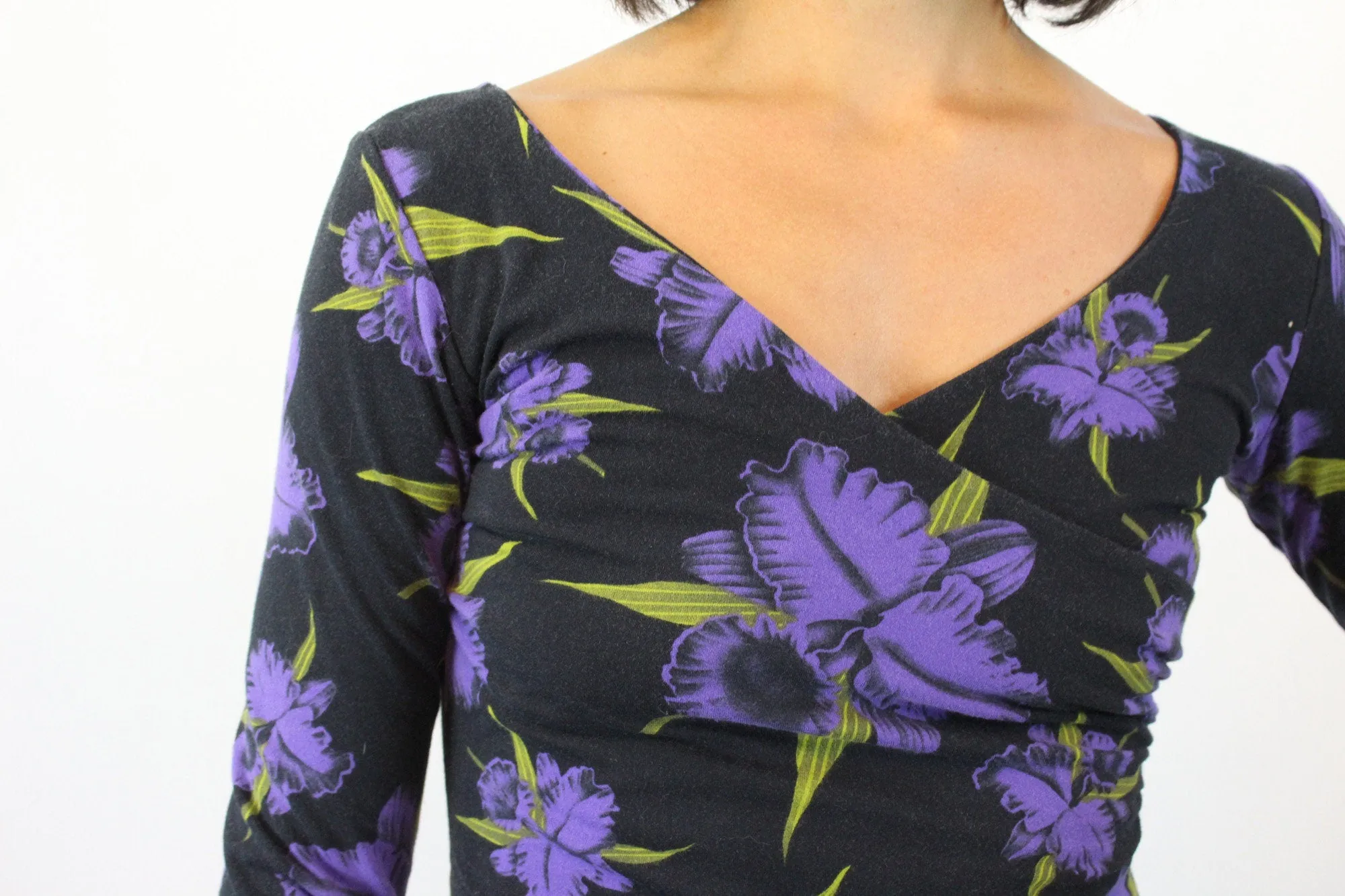 1980s PUNK Betsey Johnson ORCHID PRINT dress xs | new spring summer