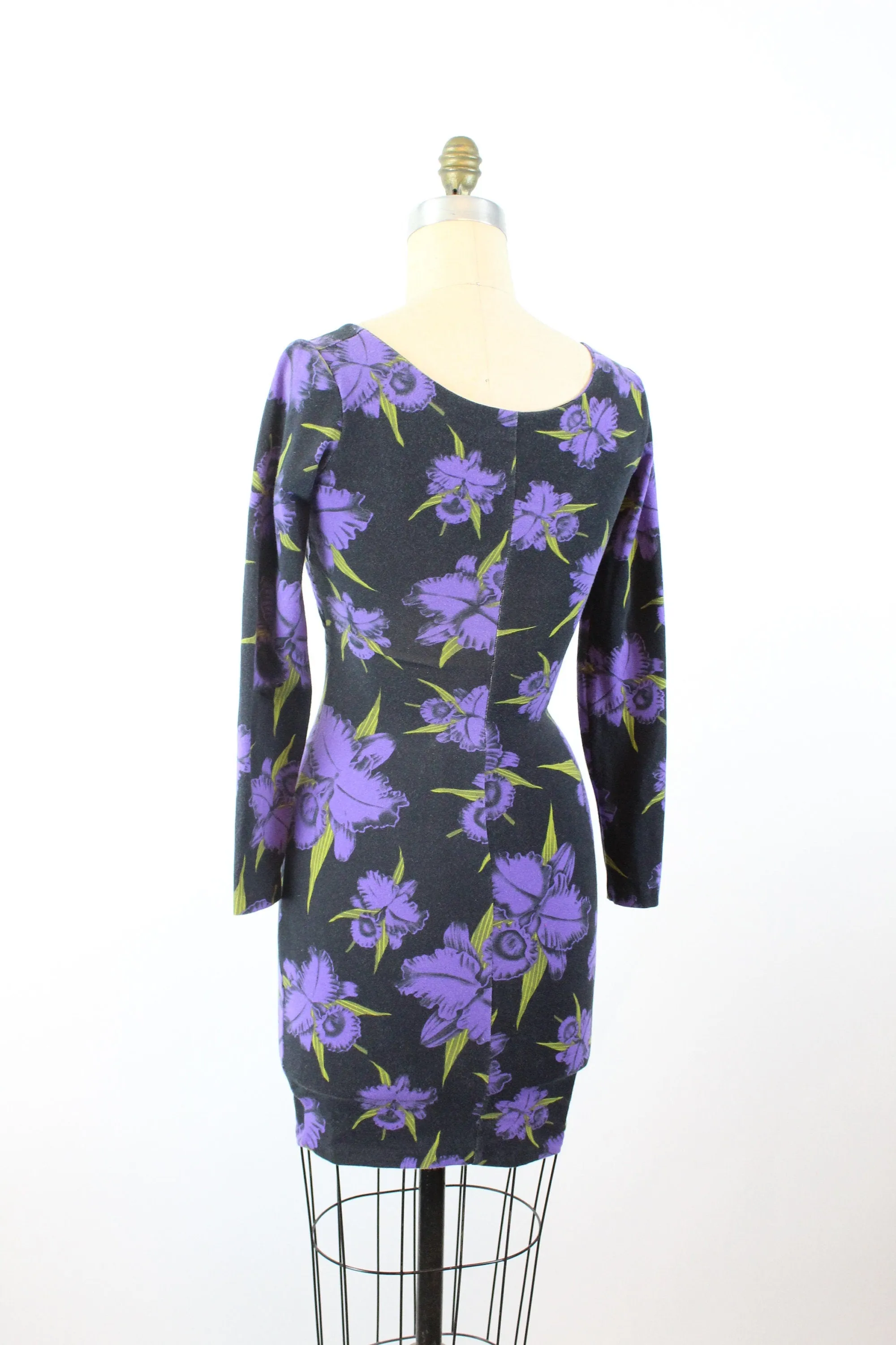 1980s PUNK Betsey Johnson ORCHID PRINT dress xs | new spring summer