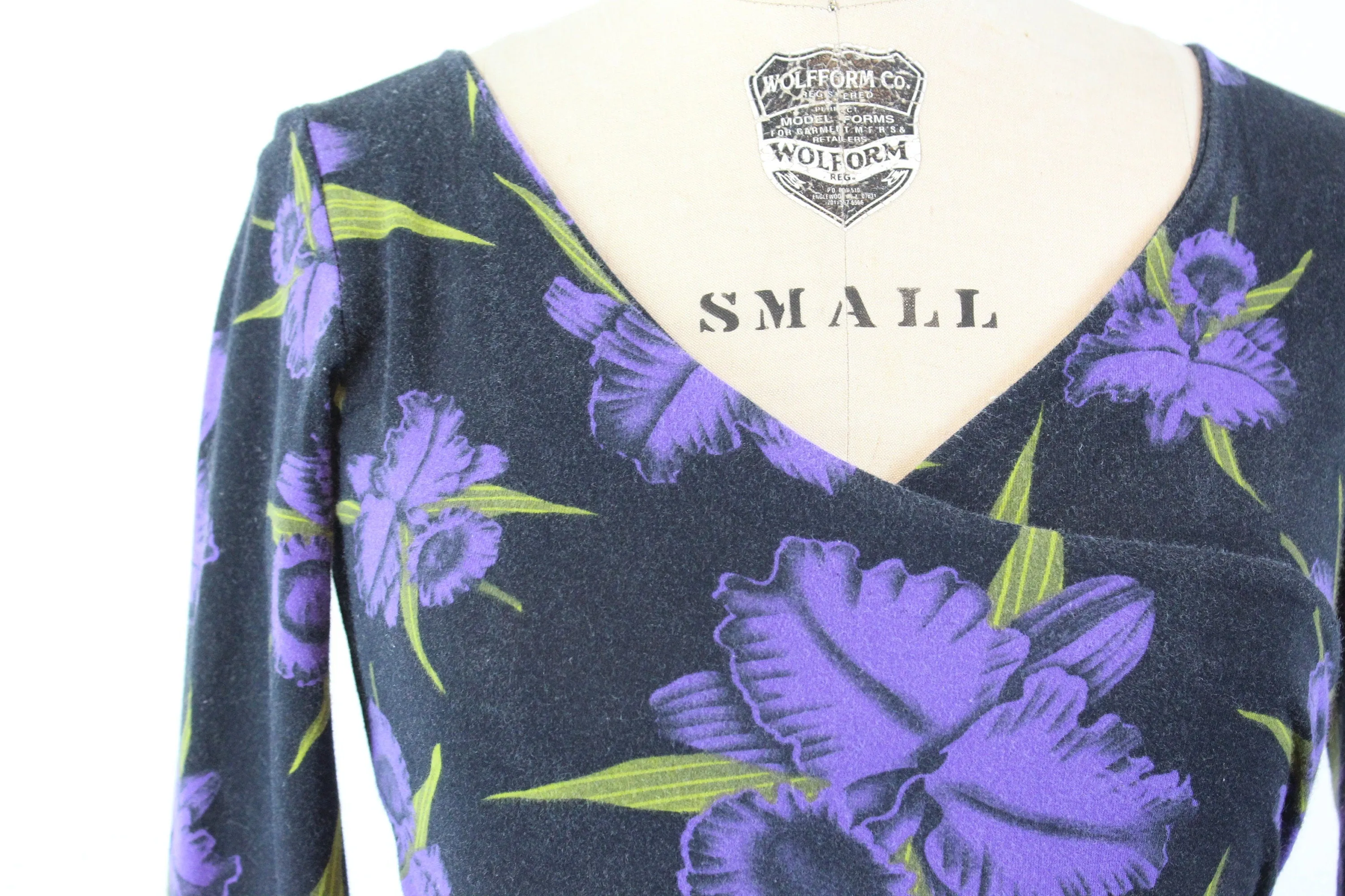 1980s PUNK Betsey Johnson ORCHID PRINT dress xs | new spring summer