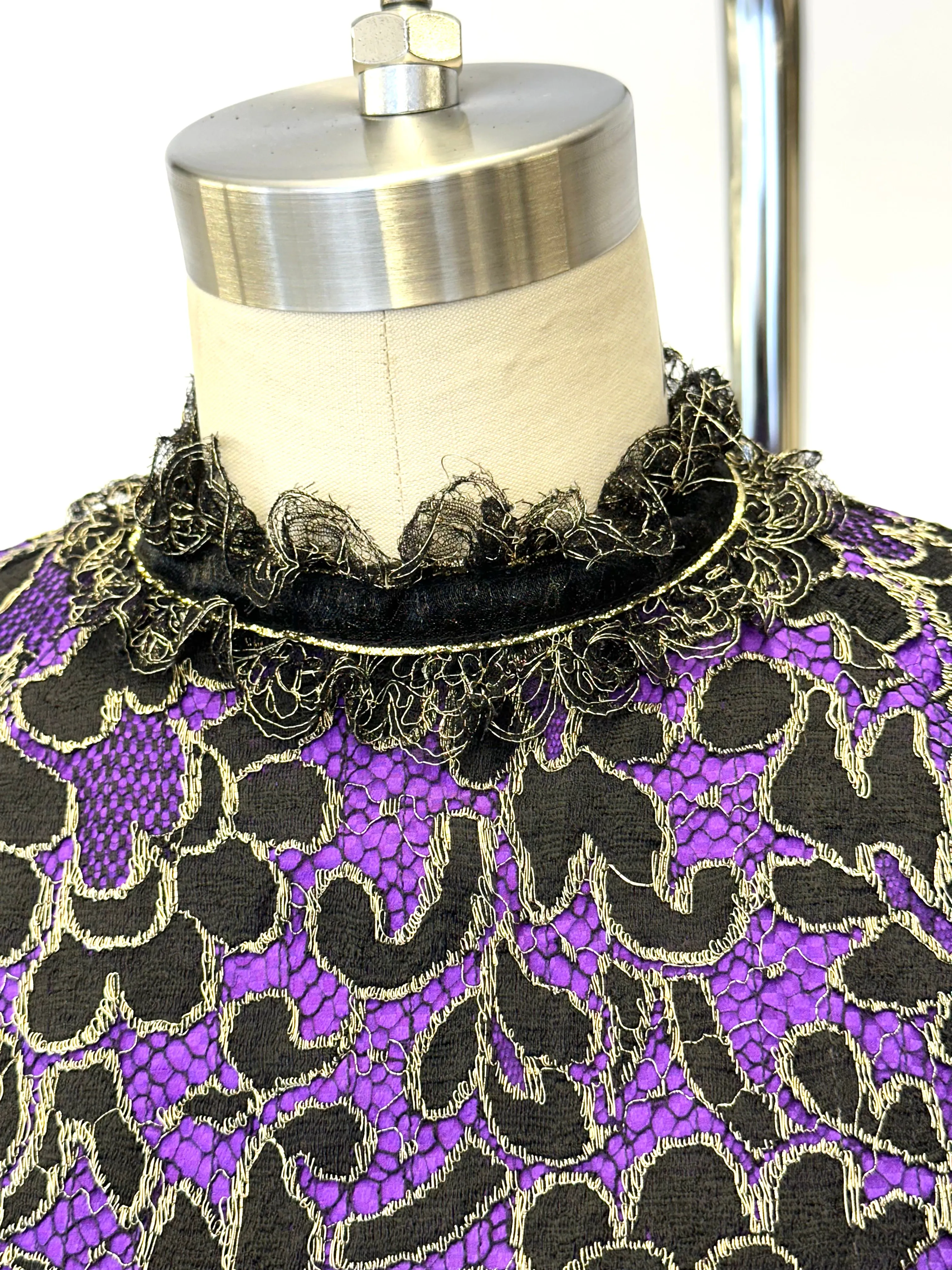 1990s Geoffrey Beene Lace Ruffle Blouse