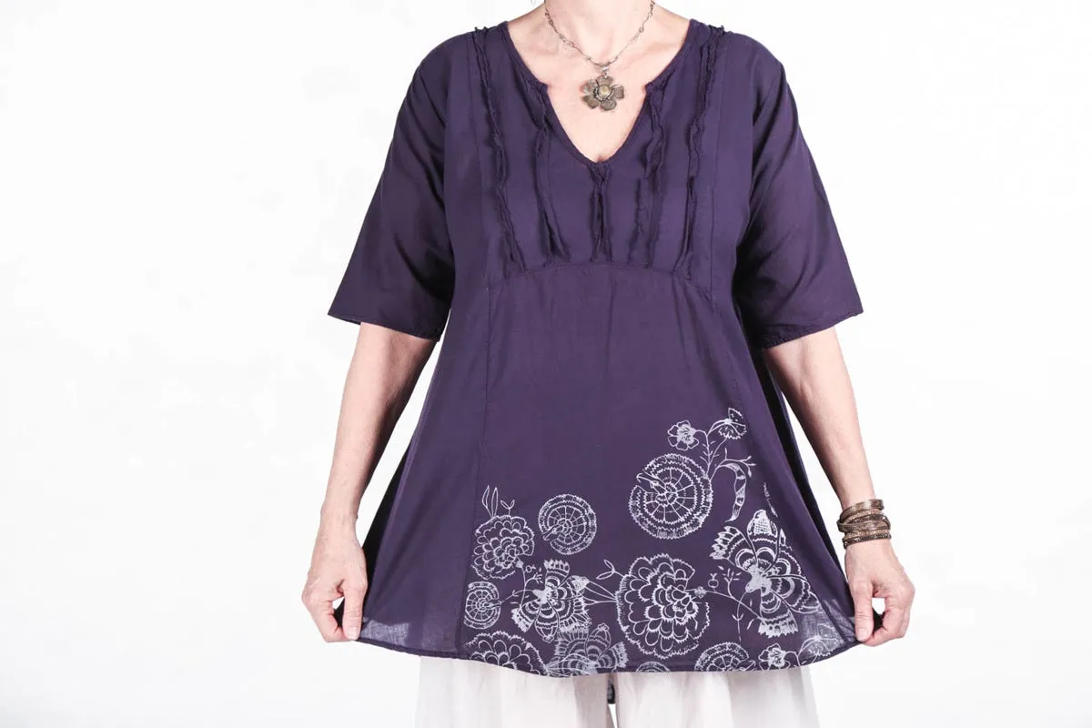 2244 Dawn Clouds Lawn Tunic Violet-P