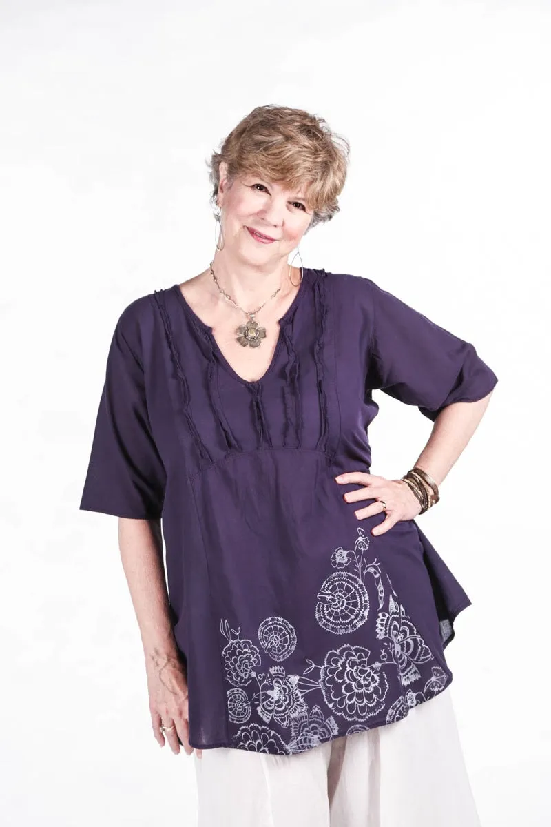 2244 Dawn Clouds Lawn Tunic Violet-P