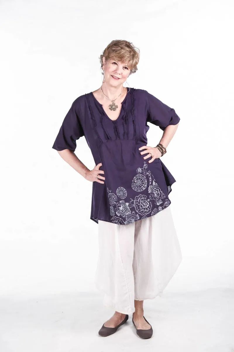 2244 Dawn Clouds Lawn Tunic Violet-P