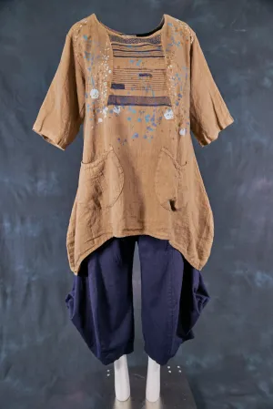 2265 Scoop Tunic Coyote- Pollock Textile
