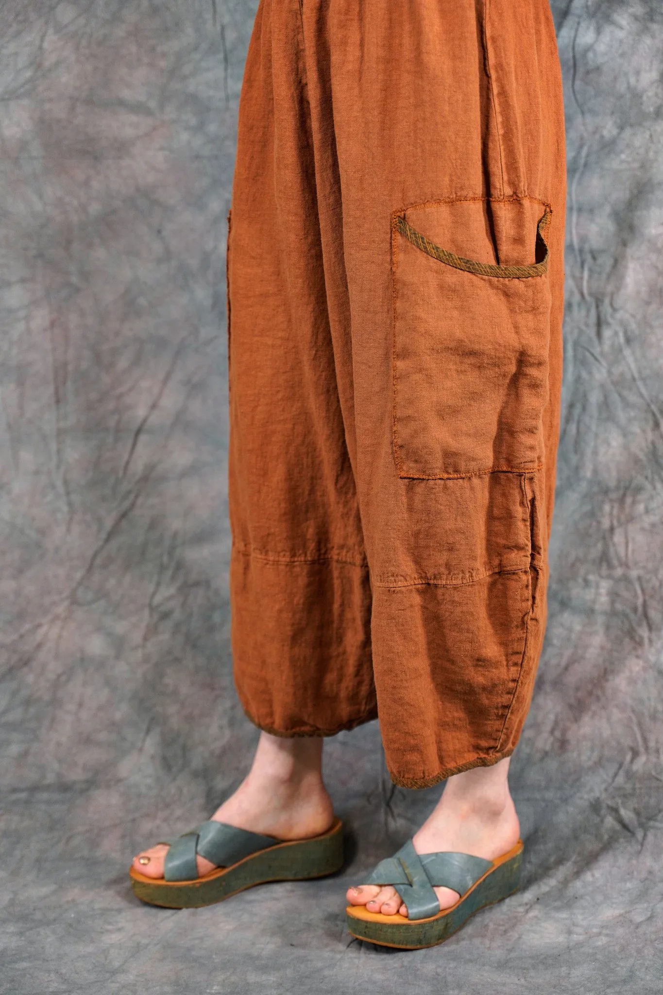 3339 Linen Stitch Pant Ochre-U