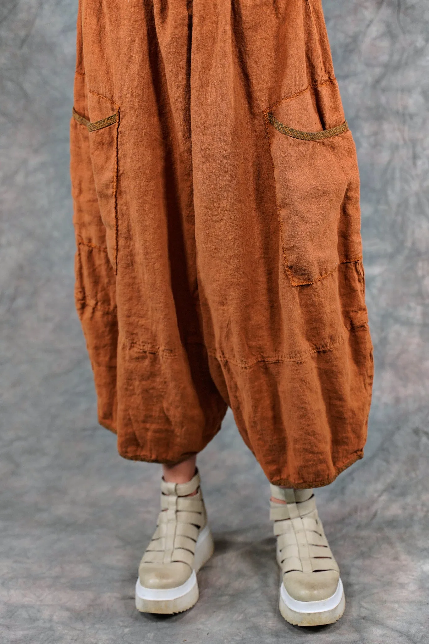 3339 Linen Stitch Pant Ochre-U
