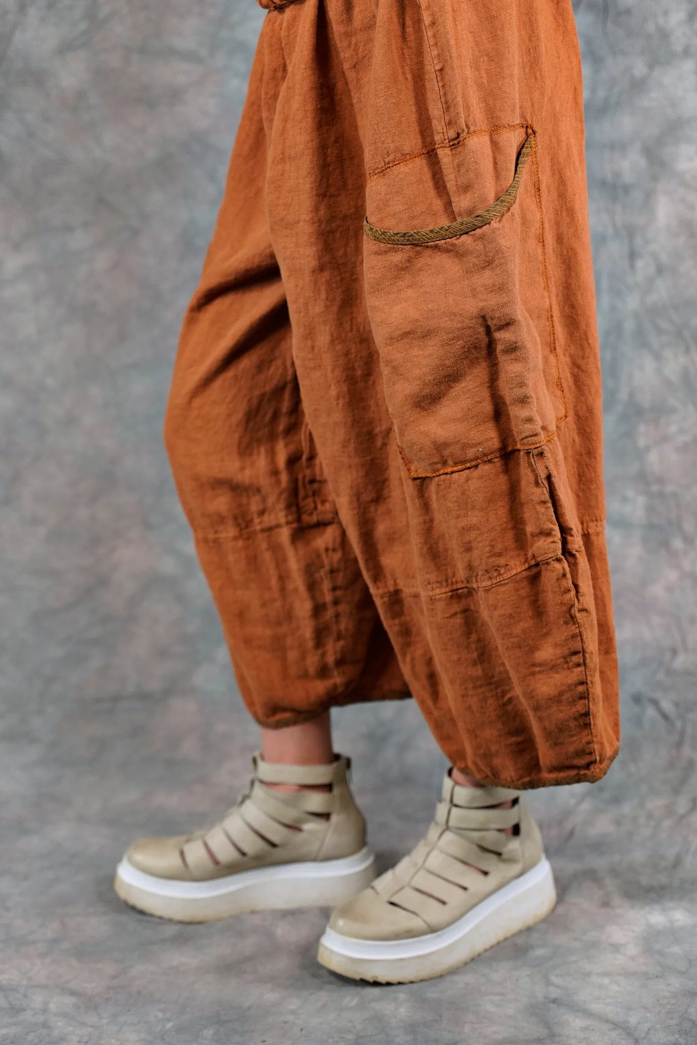 3339 Linen Stitch Pant Ochre-U