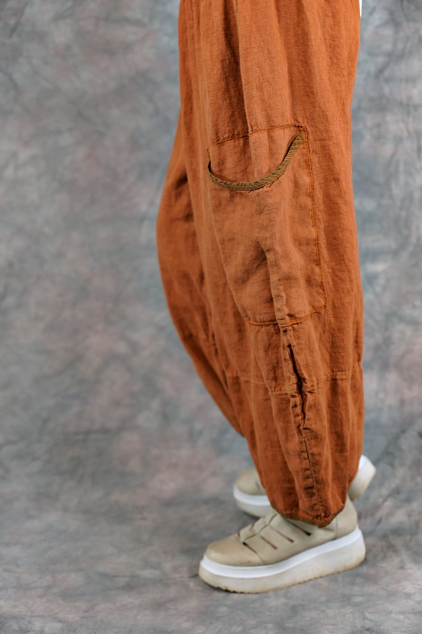 3339 Linen Stitch Pant Ochre-U