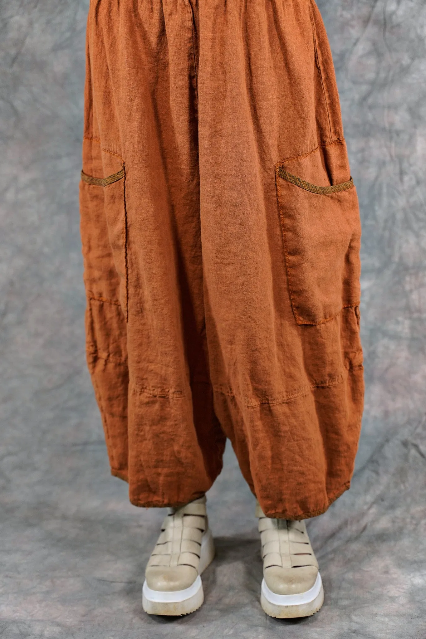 3339 Linen Stitch Pant Ochre-U