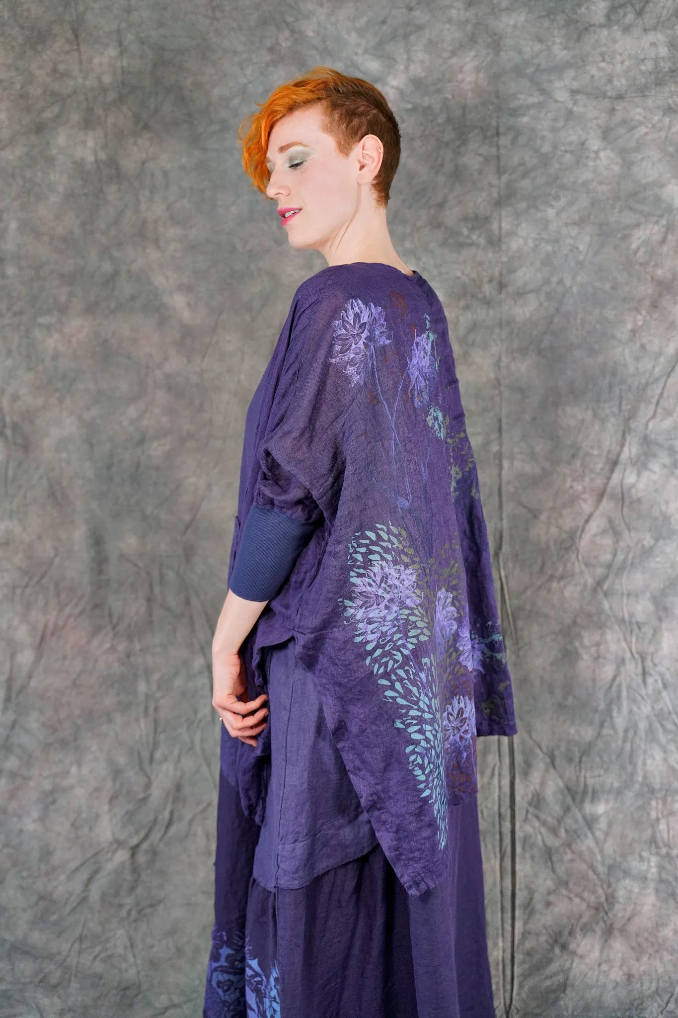 5253 Crinkle Cardi Purple-P