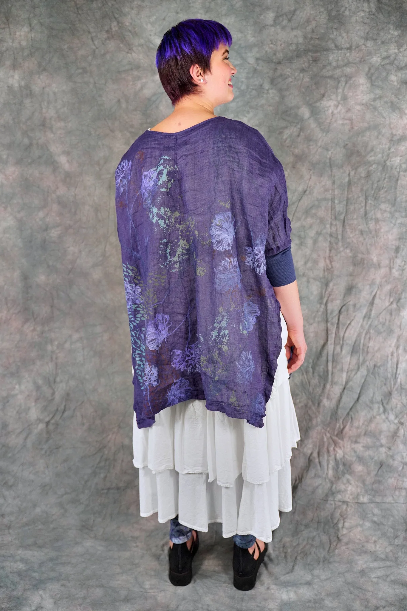 5253 Crinkle Cardi Purple-P