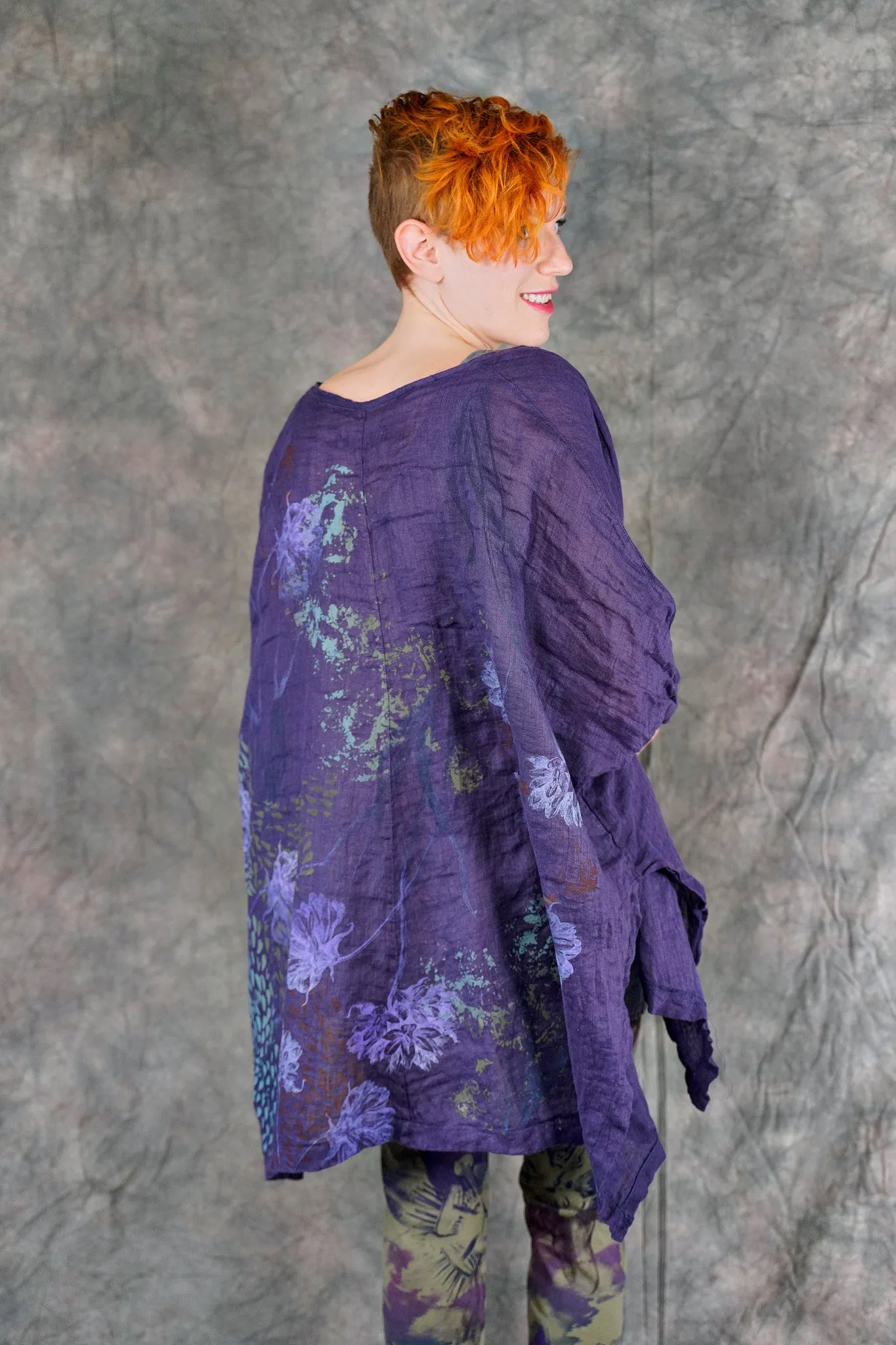 5253 Crinkle Cardi Purple-P