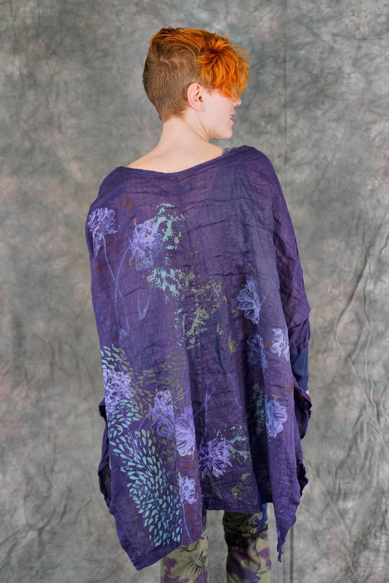 5253 Crinkle Cardi Purple-P