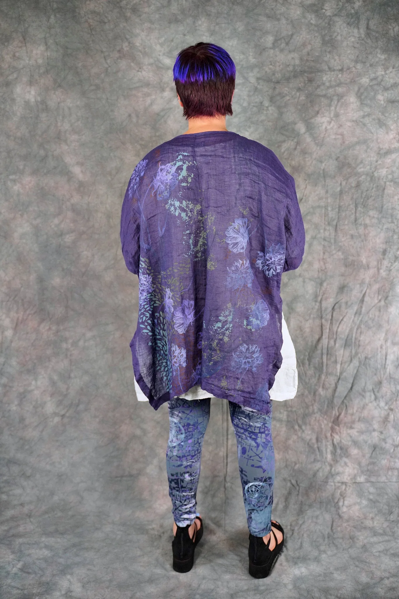 5253 Crinkle Cardi Purple-P