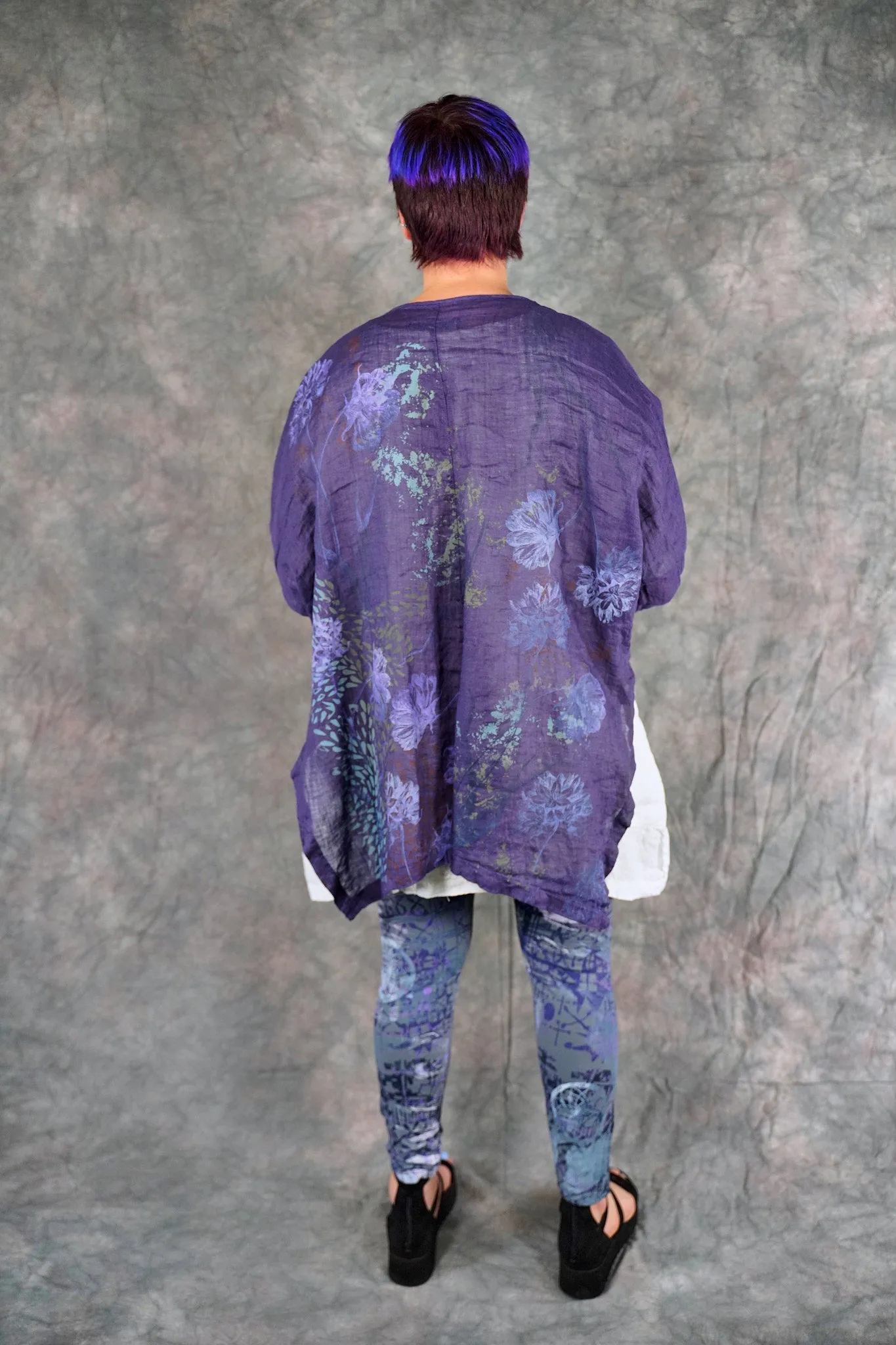 5253 Crinkle Cardi Purple-P