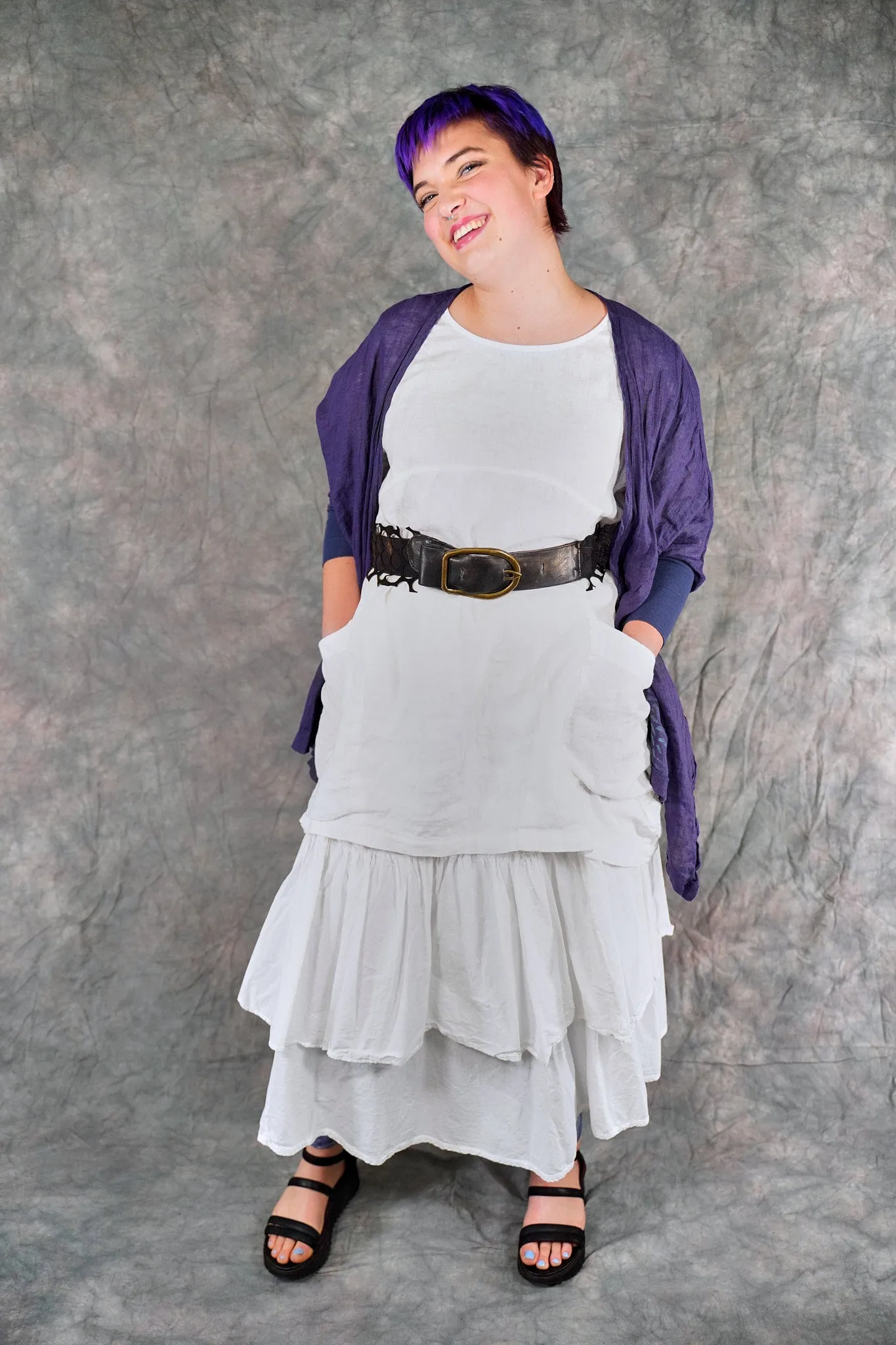 5253 Crinkle Cardi Purple-P