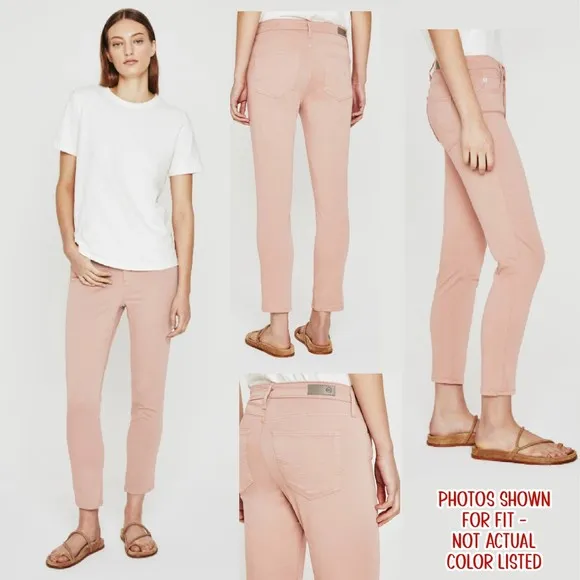 AG Adriano Goldschmied Prima Crop Mid Rise Cigarette Premium Denim Jeans Tan- 26