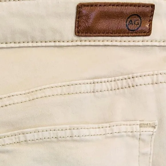 AG Adriano Goldschmied Prima Crop Mid Rise Cigarette Premium Denim Jeans Tan- 26