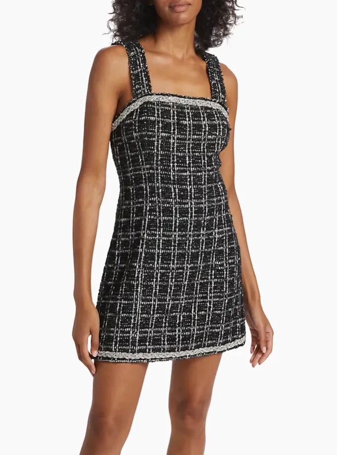 Alice   Olivia
Liran Embellished Tweed Shift Minidress