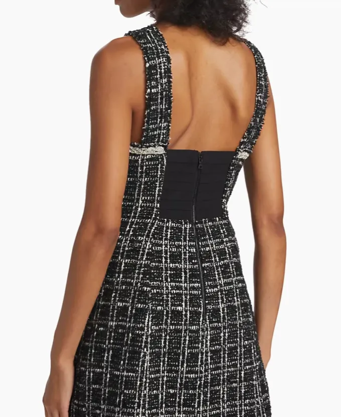 Alice   Olivia
Liran Embellished Tweed Shift Minidress