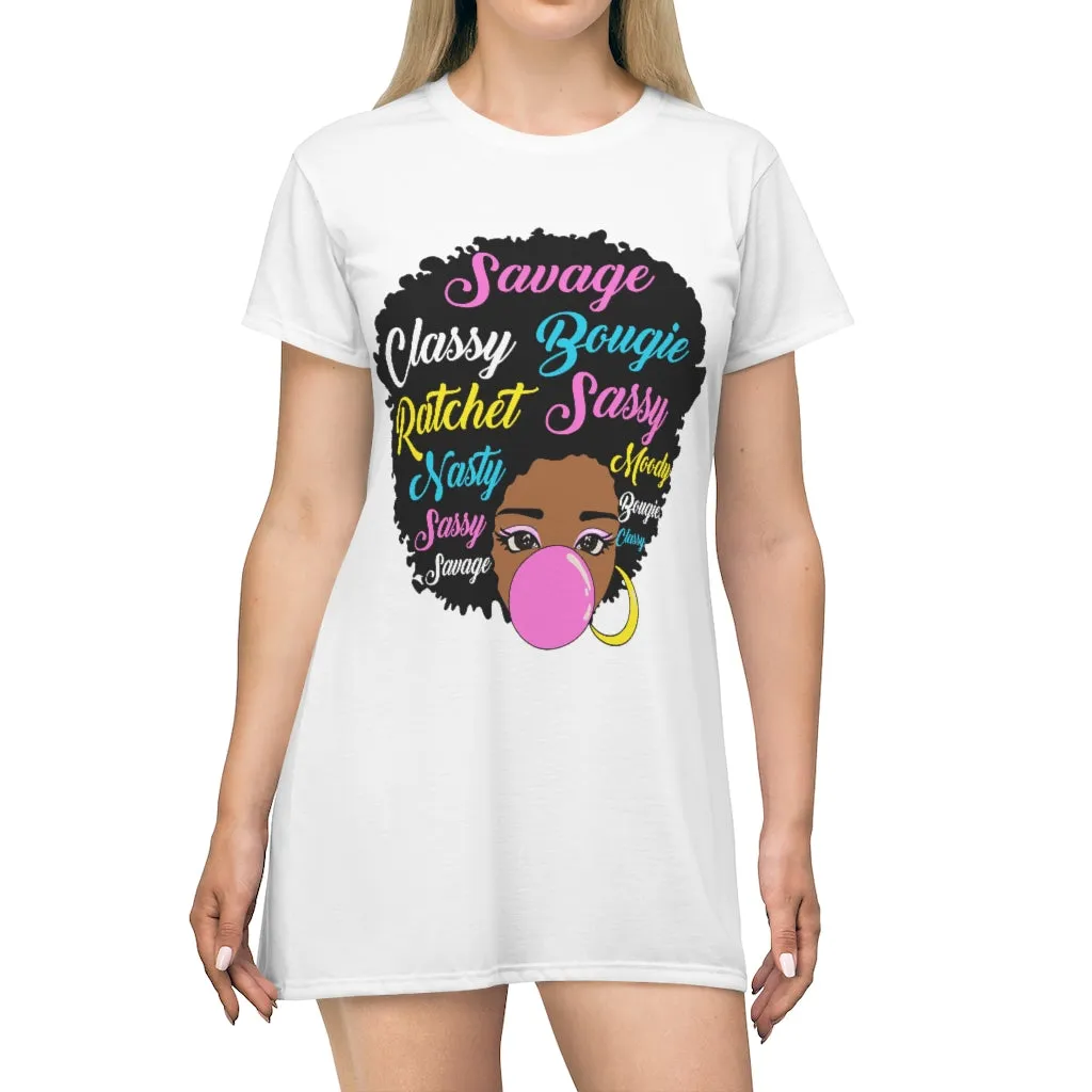 All Over Print T-Shirt Dress