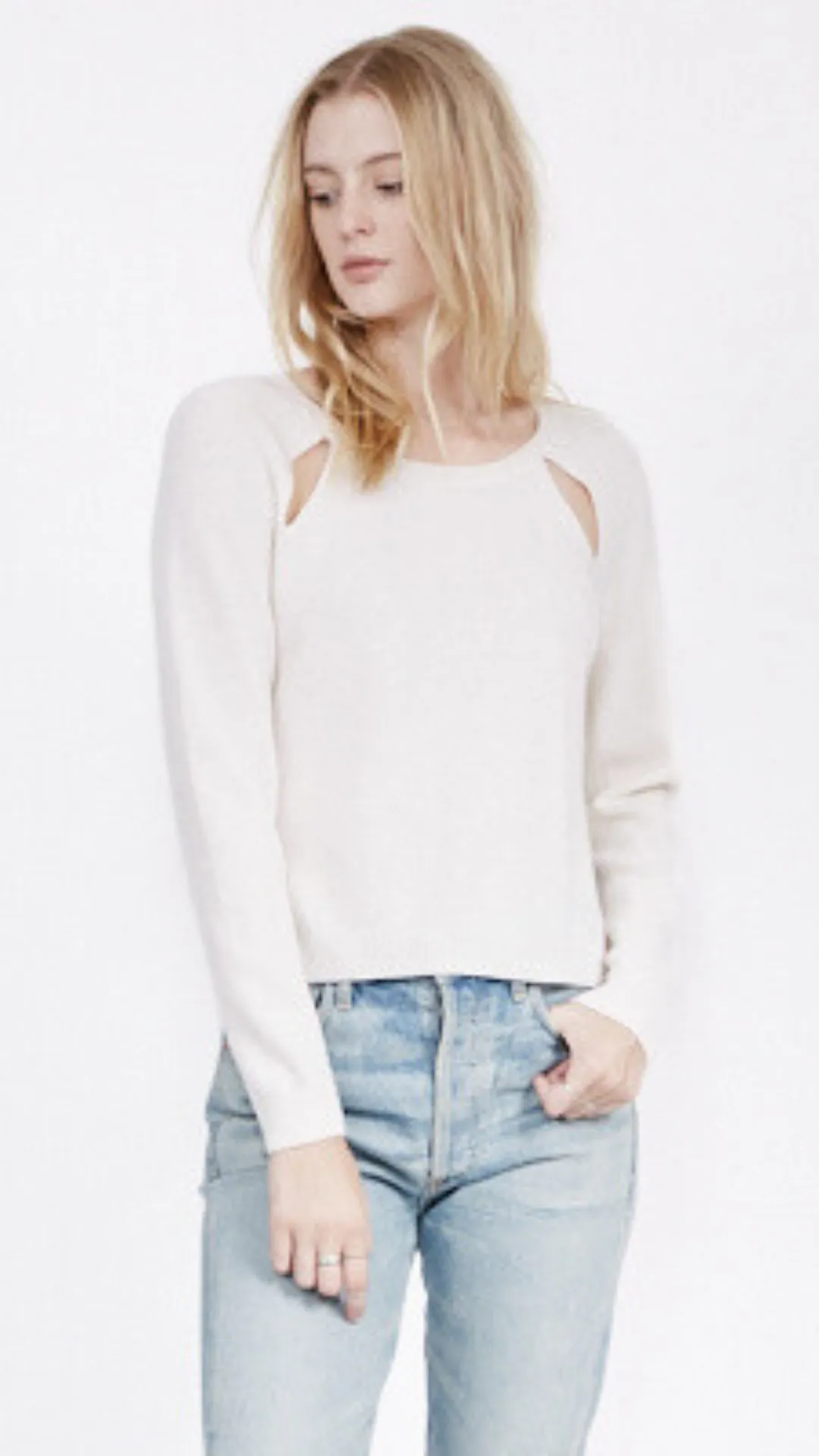 Amy Cut-Out Raglan Cashmere Sweater