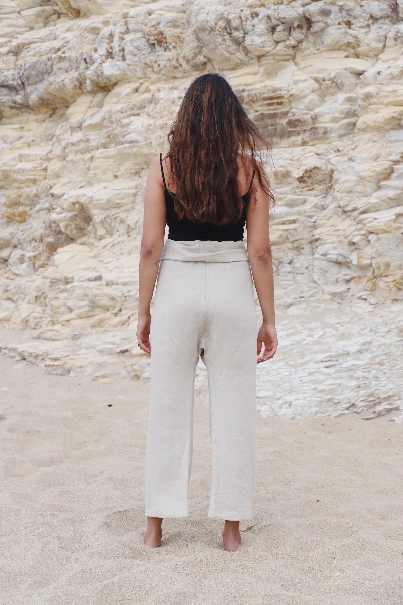 Ana Linen Pants in Dolomite Beige | Unisex