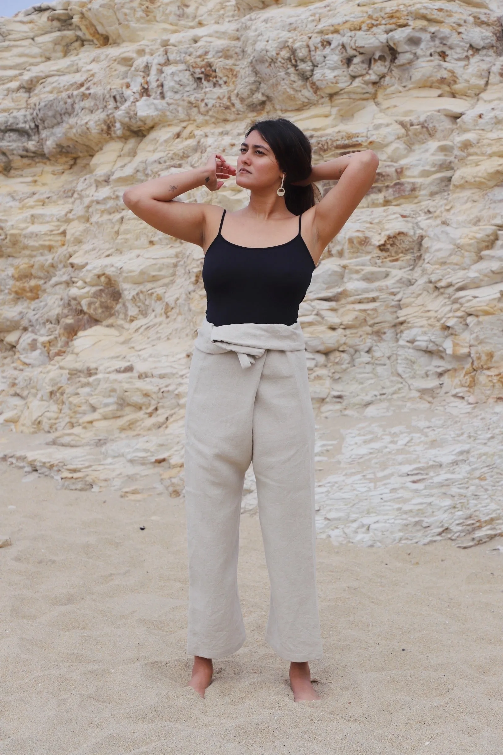 Ana Linen Pants in Dolomite Beige | Unisex