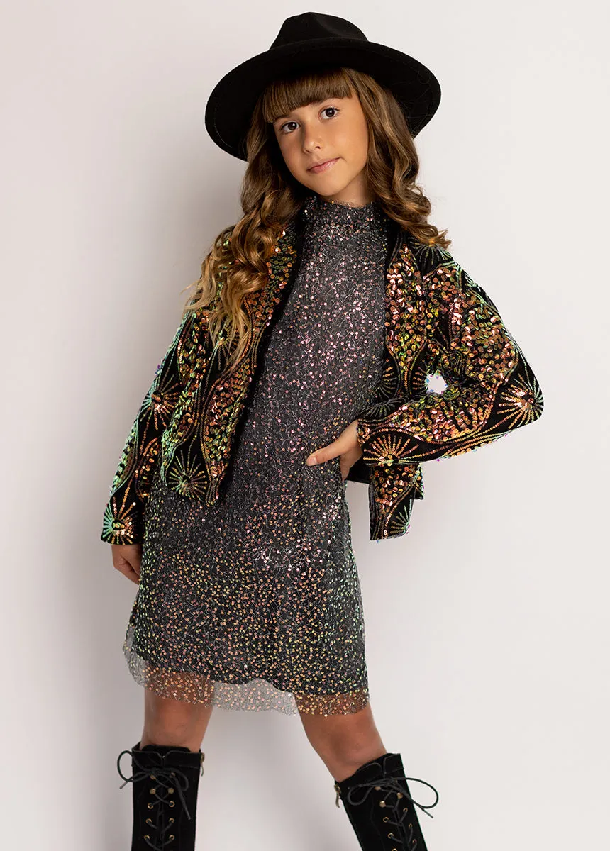 Ansel Dress in Black Sequin