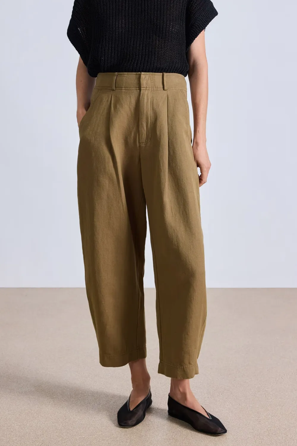 Apiece Apart Bari Crop Trouser Toffee