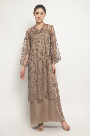 Aprili Dress in Nude Brown