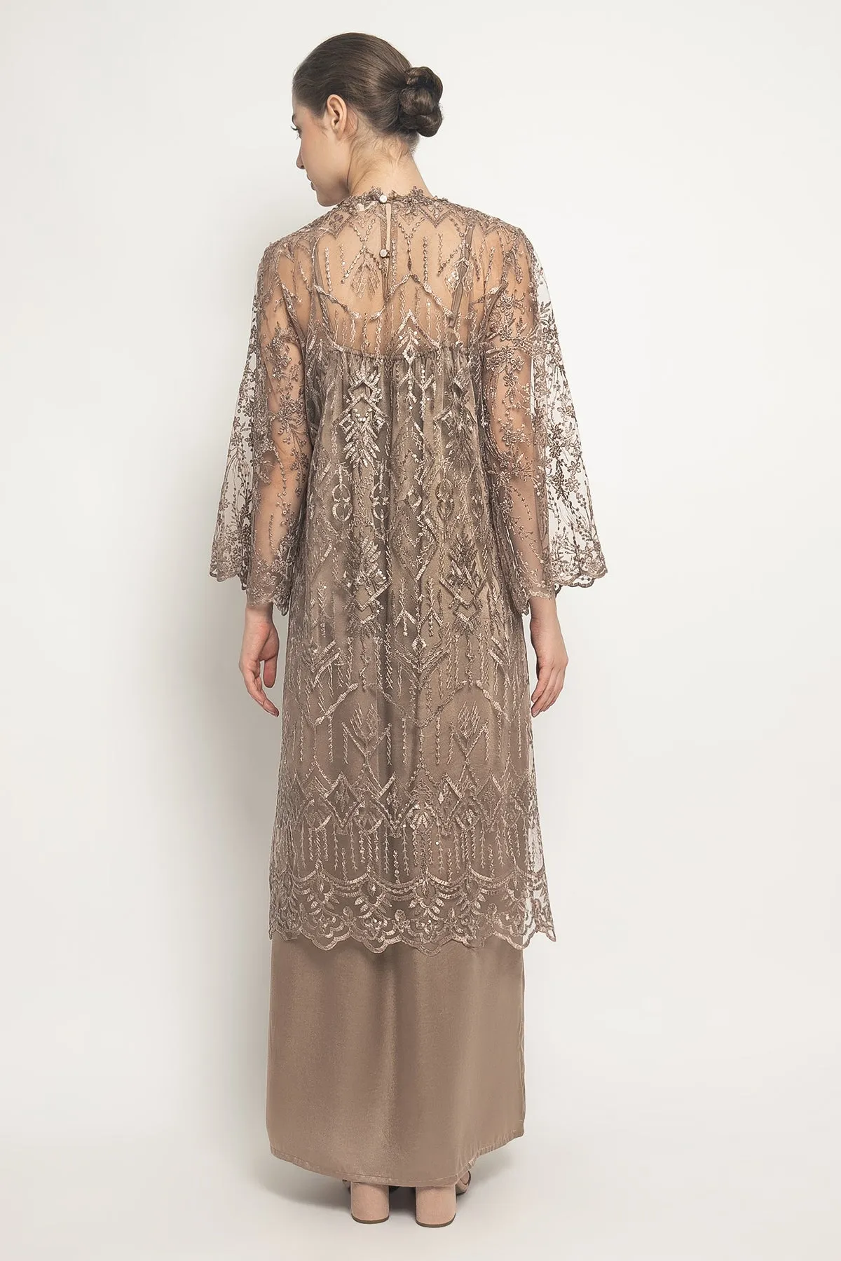 Aprili Dress in Nude Brown