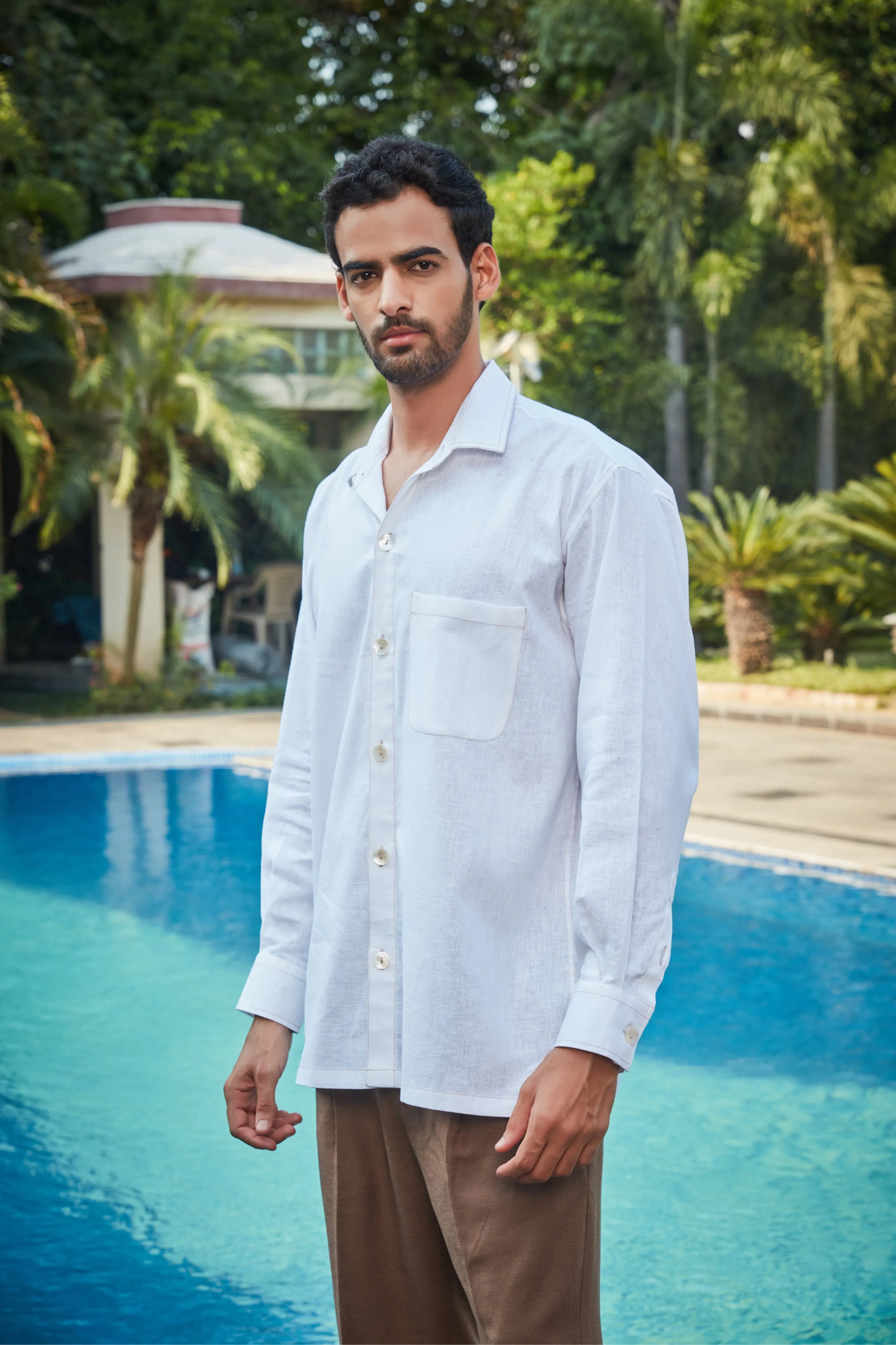 Arwin- White Linen Shirt