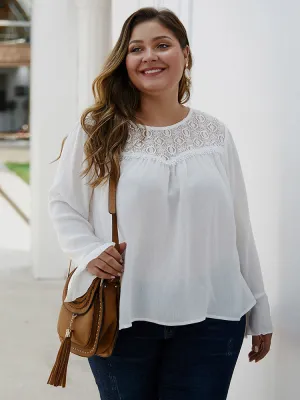 Autumn and Winter Large Size Women's Fat Sister Chiffon Shirt Solid Color Shirt