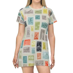 BirdGirls Stamp It All Over Print T-Shirt Dress