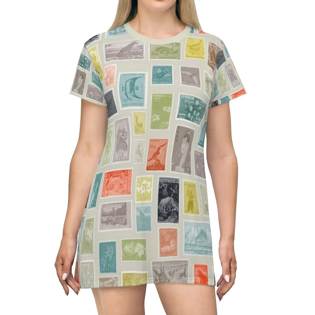 BirdGirls Stamp It All Over Print T-Shirt Dress