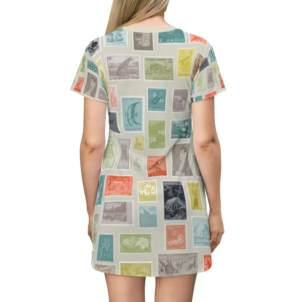 BirdGirls Stamp It All Over Print T-Shirt Dress