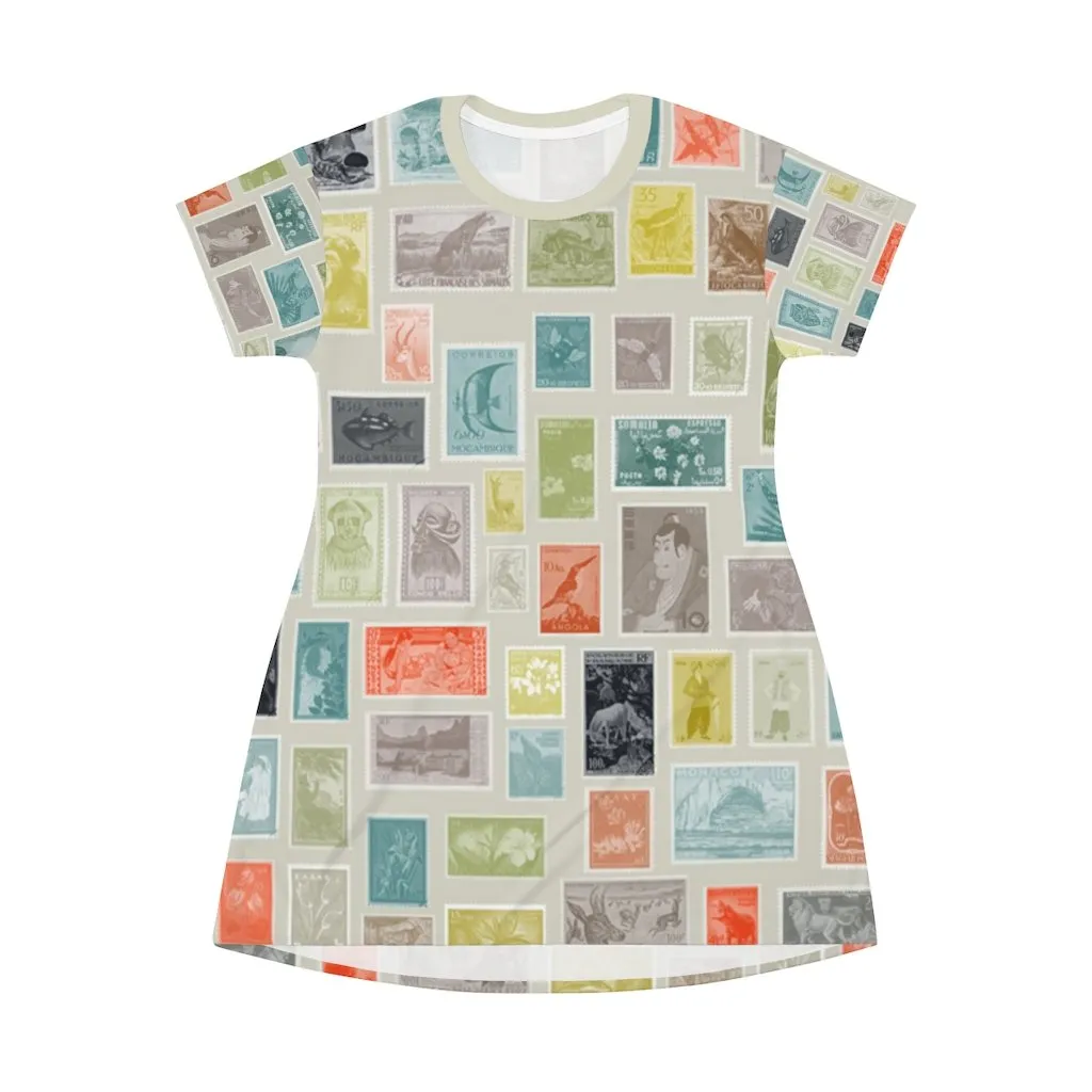 BirdGirls Stamp It All Over Print T-Shirt Dress