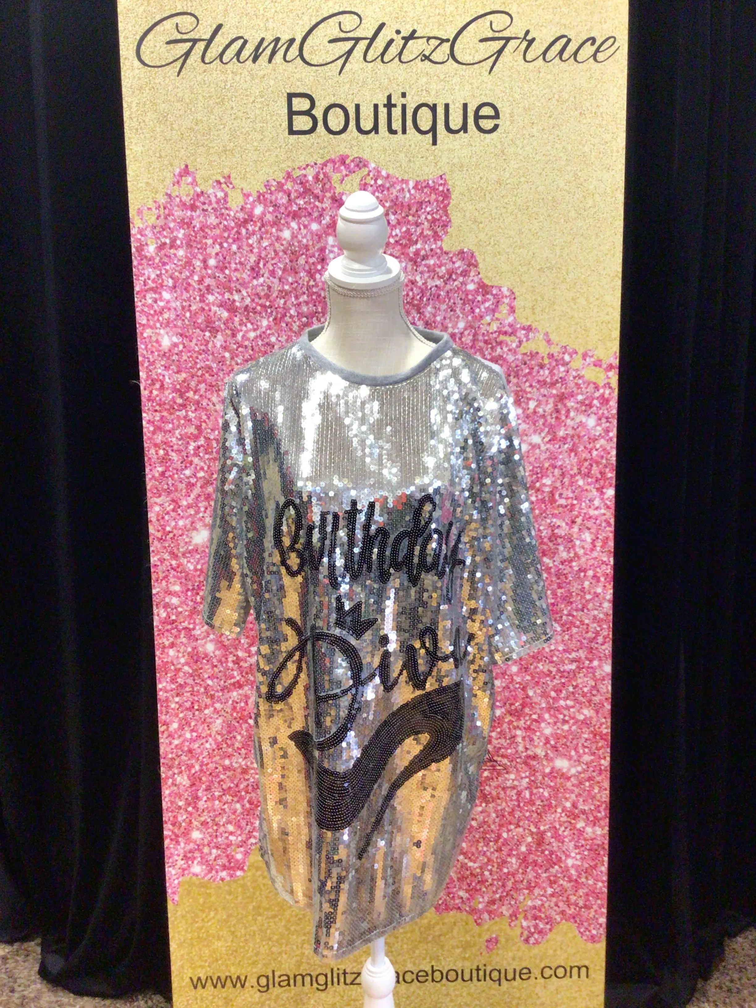 Birthday Girl Sequin T-Shirt Dress