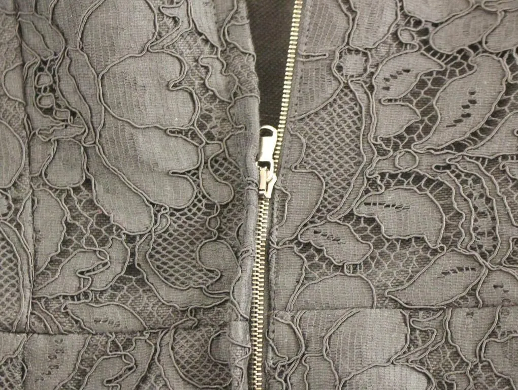 Black floral lace sicily runway dress