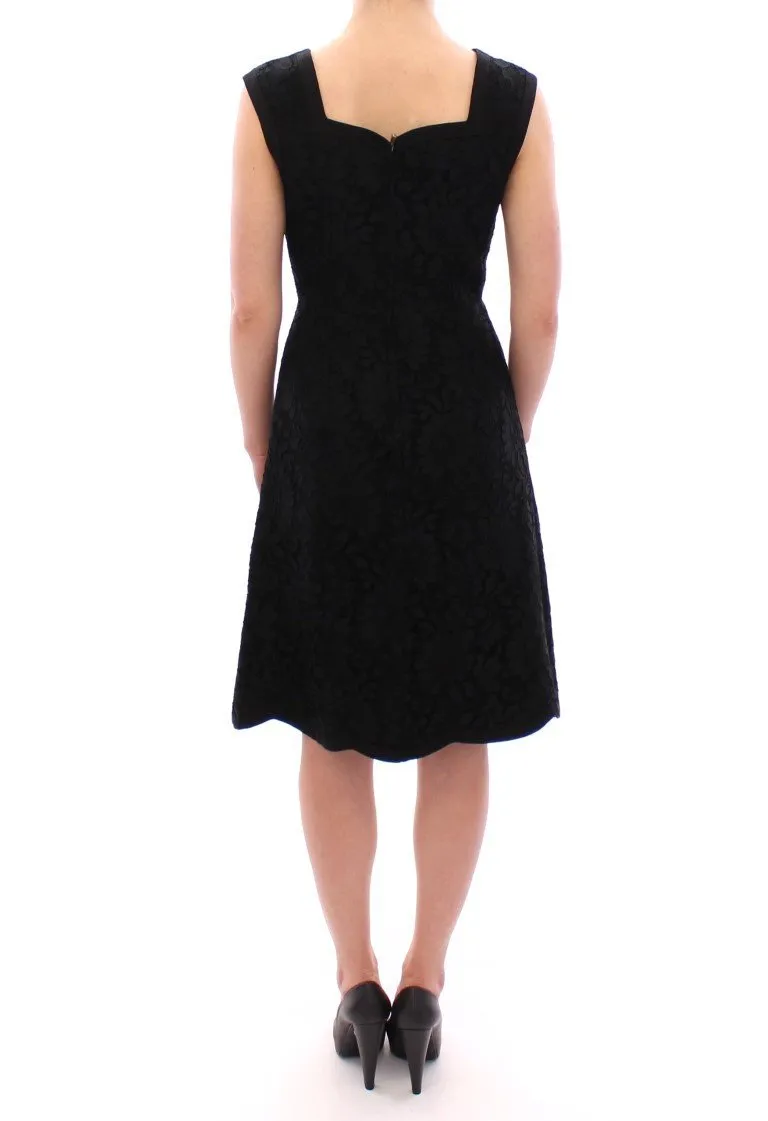Black floral lace sicily runway dress