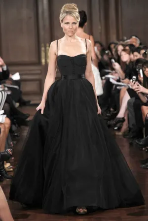 Black Tulle Runway Prom Gown with Bustier 2020