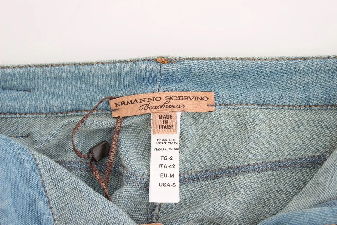 Blue Capri Pants Cropped Jeans