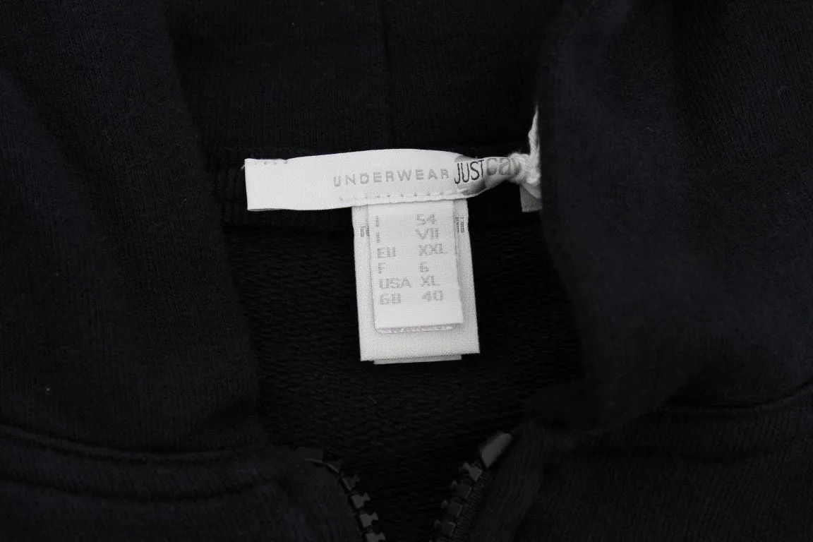Blue Cotton Sport Gym Hooded Sweater