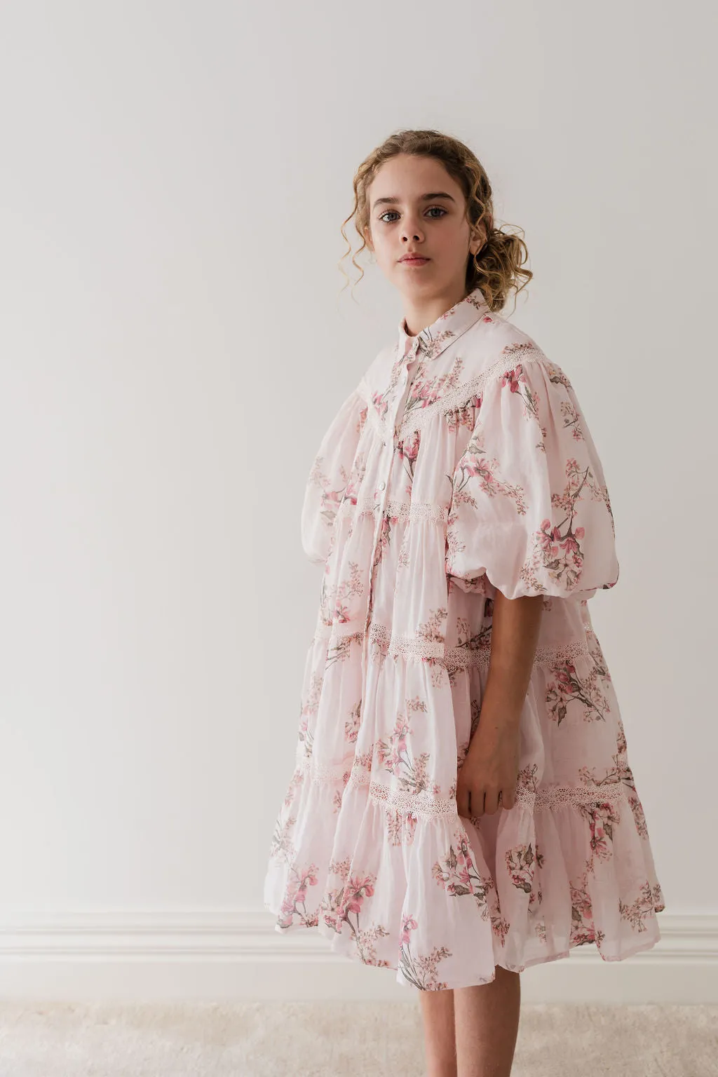 Blush orchid linen shirt dress by Petite Amalie