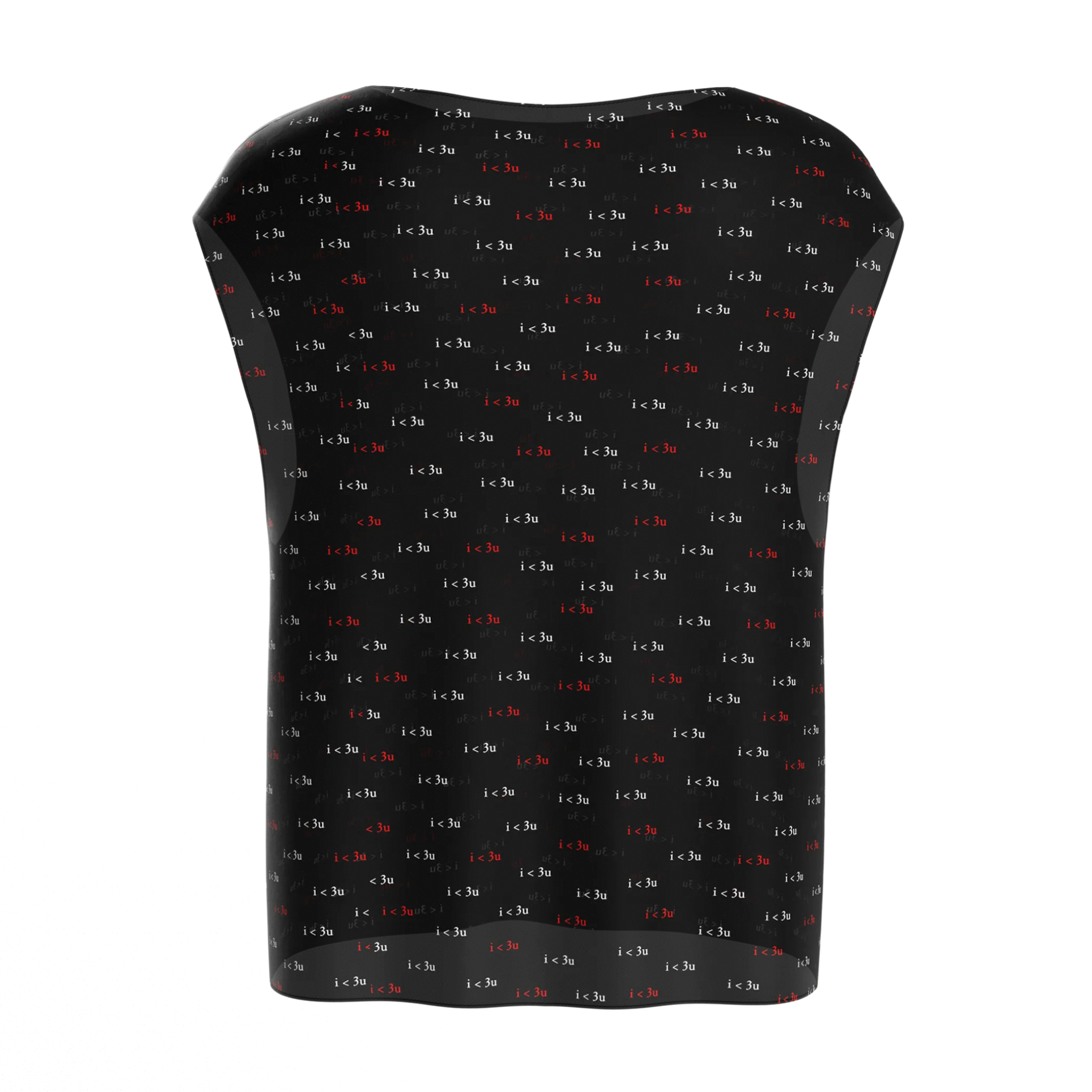 Boat Neck I Love You Black Blouse